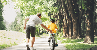 father-kid-on-bike